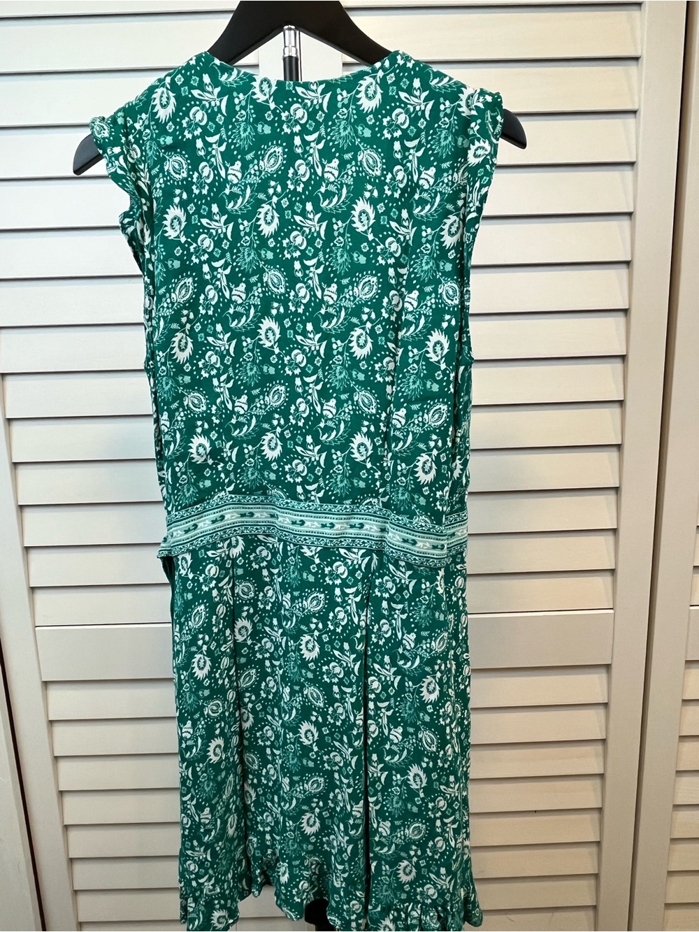 LOFT Teal Green Floral Wrap Dress/Romper - Picture 10 of 10